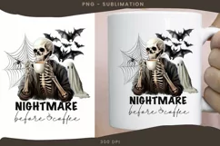 Nightmare Before Coffee PNG, Spooky Season Halloween Product Image 1
