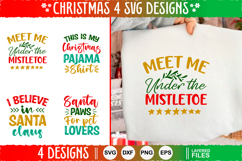 4 Christmas SVG Designs, Christmas SVG Cut file design Product Image 1