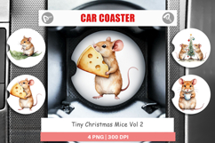 Car Coaster Tiny Christmas Mice Product Image 1