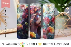 Stained Glass Jesus Tumbler, Floral Easter Tumbler Wrap Product Image 1