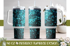 Glitter Tumbler Design, Turquoise 40 Oz Tumbler Wrap Product Image 1