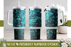 Glitter Tumbler Design, Turquoise 40 Oz Tumbler Wrap Product Image 1
