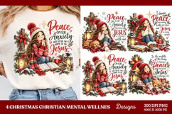 4 Christian Anxiety Quote PNG Designs, 4 Christmas Faith and Product Image 1