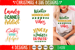 4 Christmas SVG Designs, Christmas SVG Cut file design Product Image 1