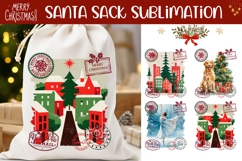 Christmas Town Santa Sack, Christmas Dog Santa Sack PNG Product Image 1