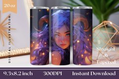 Taurus Zodiac Sign Tumbler Wrap Sublimation Design 20 oz Product Image 1