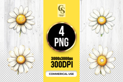 Cute Smiling Daisy Flower Clipart Sublimation PNG Product Image 1