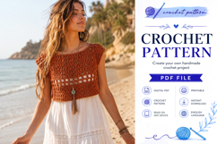 Boho Crochet Crop Top Pattern PDF Product Image 5