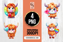 Cute Cow Heart Clipart Sublimation PNG Product Image 1