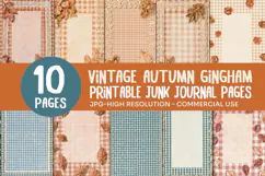 Vintage Autumn Gingham Junk Journal Pages Product Image 1