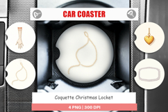 Christmas Coquette Locket Car Coaster Product Image 1