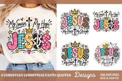 4 Christian Christmas Shirt Designs, 4 Nativity Faith Quote Product Image 1