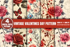 Vintage Valentines Day Pattern Paper PNG Product Image 1