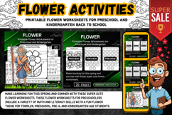 Flower for Preschool and Kindergarten worksheets activities Product Image 1