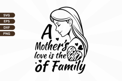 A mothers love is the heart of a family Family Quotes SVG Product Image 1