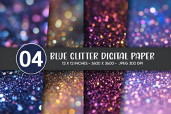 Blue Glitter Digital Paper Product Image 1
