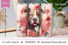 Pitt Bull Tumbler Wrap Design, Pitt Bull Sublimation Tumbler Product Image 1
