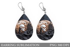 Skull Teardrop Earring Design. Halloween Earring Sublimation Product Image 1