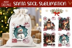 Winter Santa Sack Sublimation, Christmas Gift Bag Template Product Image 1