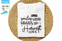 Plant Smiles Grow Giggles Harvest Love SVG Cut File Product Image 1