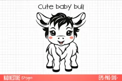 Cute baby bull. SVG, PNG, EPS. Cut file. Product Image 1