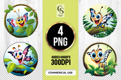 Cute Butterfly Forest Clipart Sublimation PNG Product Image 1