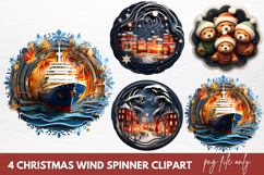 Christmas Wind Spinner Clipart Sublimation Product Image 1