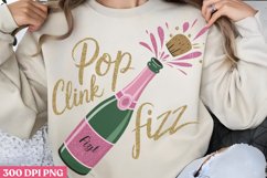 Pop clink fizz PNG, Happy New Year Sublimation Product Image 2