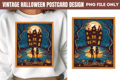 Vintage Halloween Postcard Sublimation Product Image 1