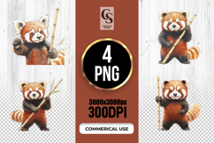 Cute Red Panda Watercolor PNG Clipart Product Image 1
