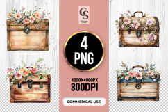 Vintage Floral Chest Clipart Sublimation PNG Product Image 1