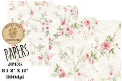 Shabby Chic, Pink, Papers, Junk Journal Product Image 1