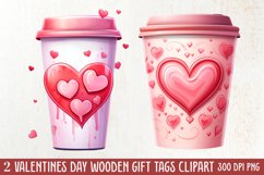 Valentine Coffee Cup Sublimation Clipart Product Image 1