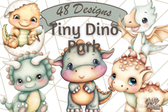 Cute Cartoon Dinosaur Clipart PNG, Prehistoric Animals PNG Product Image 1
