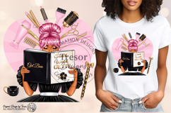 Hair Stylist Girl Boss PNG Pink Glam Salon Design Product Image 4