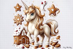 Christmas Unicorns Clipart PNG Product Image 1