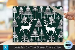 Scandinavian Reindeer And Tree Cutting Board PNG Product Image 1