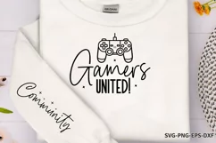 Gamers united! community Sleeve SVG PNG Product Image 1
