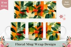 Abstract Mug Wrap Sublimation, Floral Mug Sublimation Design Product Image 1