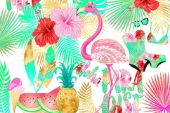 Tropical Clipart, Summer Clipart, Flamingo Clipart Product Image 1