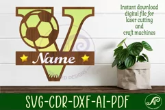 Football or Soccer Capital Monogram Letter V SVG Product Image 1