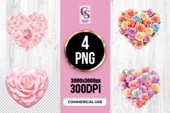Rose Heart PNG Pastel &amp; Multicolor Floral Heart PNG Product Image 1