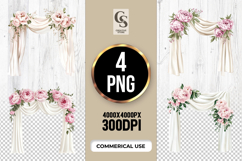 Elegant Floral Wedding Arch Clipart Sublimation PNG Product Image 1
