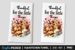 Fall Kitchen Towel PNG, Pumpkin Spice, Autumn Kitchen Towel Product Image 1