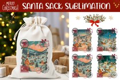 Christmas Village Santa Sack Designs, Christmas Gift Bag Product Image 1