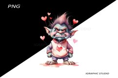 Valentines Day Troll clipart, Troll clipart Product Image 1