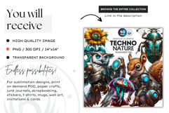 Rose clipart,Techno Nature PNG, futuristic, cyber Product Image 2
