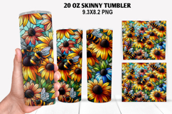 Flower Skinny Tumbler 20oz Wrap Design, Summer Tumbler Wrap Product Image 1