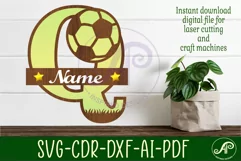 Football or Soccer Capital Monogram Letter Q SVG Product Image 1