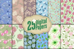 Vintage Cottagecore Backgrounds Spring Floral Digital Paper Product Image 1